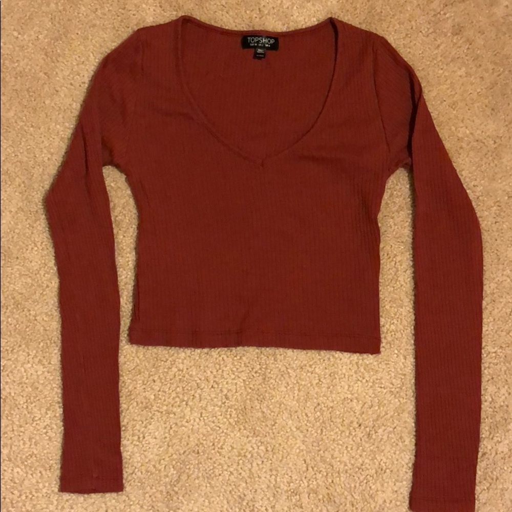 Topshop long sleeve crop top